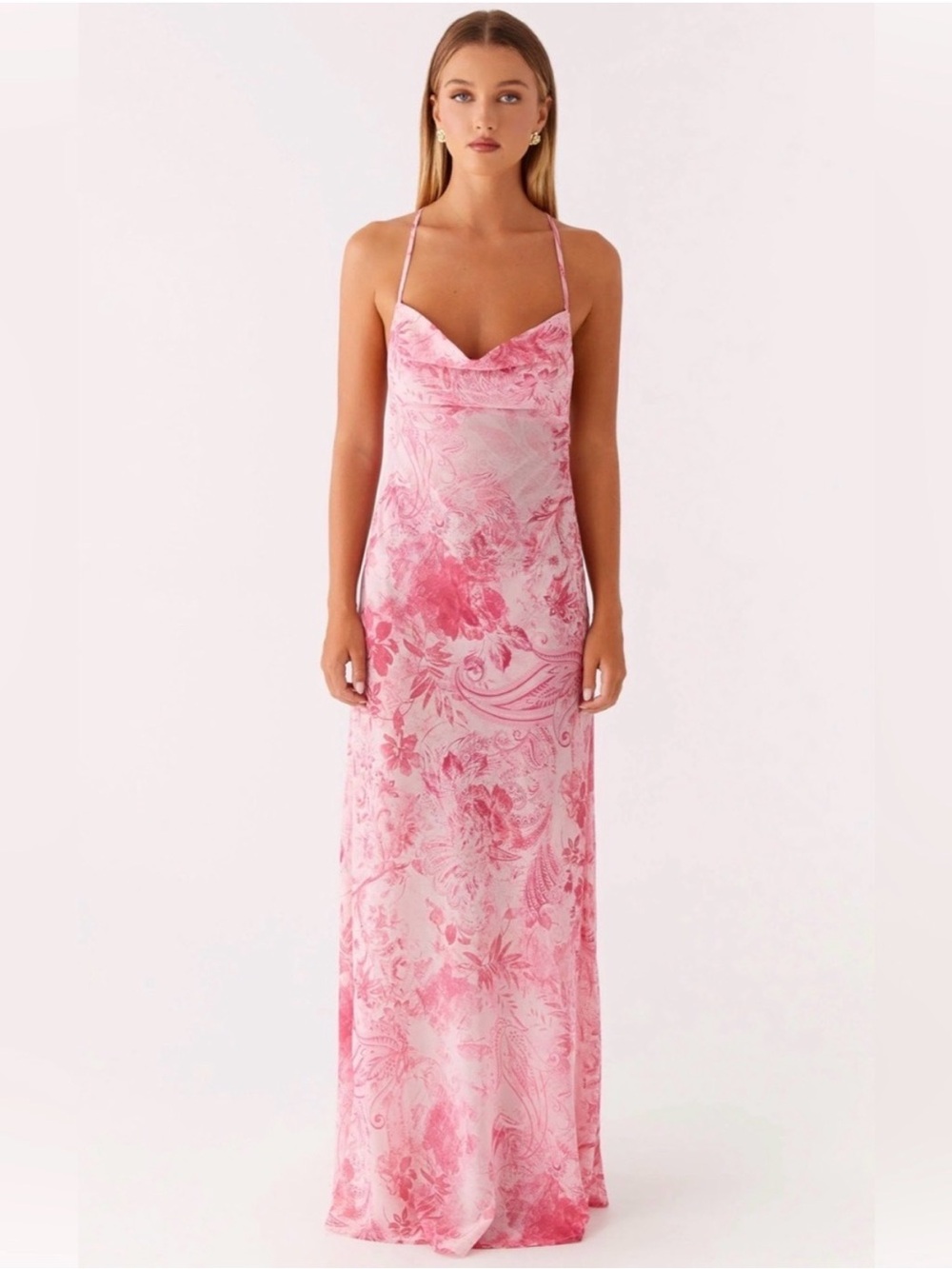 NWT Peppermayo Pink Floral Slip Tara Maxi Dress- 8 - Picture 2 of 5